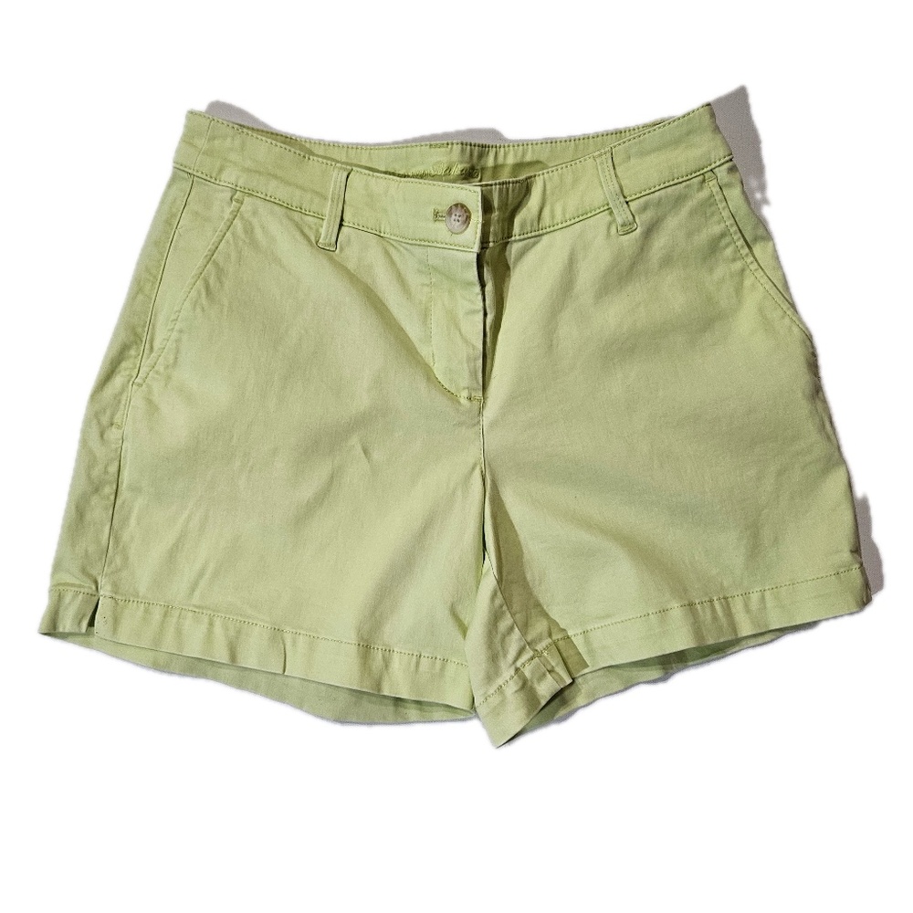 Tommy Bahama Shorts Womens 6 Green Chino Twill Flat Front Pockets Stretch